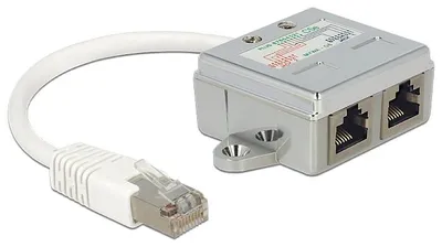 Image de Delock 65441 DELOCK Adapter RJ45->2x RJ45 St/Bu 0.15m 1xEthernet 1xISDN
