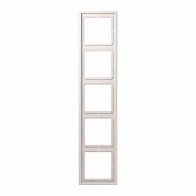 Produktbild von Jung Rahmen 5-fach, LS 990, IP 44, Duroplast, alpinweiß, senkrechte und waagerechte Montage, 1 Stk.