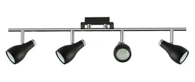 Productafbeelding van Zwarte wand- en plafondlamp, 4x35W GU10, IP20, KINGA Ideus 03254