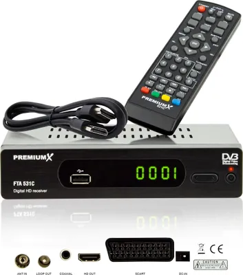 Produktbild von PremiumX Kabelreceiver FullHD DVB-C USB SCART HDMI Digital FTA Kabel TV Receiver