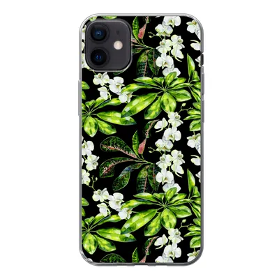 Produktbild von MuchoWow® Handyhülle Schutzhülle Hülle für iPhone 12 mini Blatt - Orchidee - Muster Silikon Softcase Handy Hülle - Bild