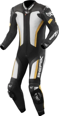 Image de Combinaison cuir moto 1 pièce Berik Losail, noir/blanc/bronze, 58