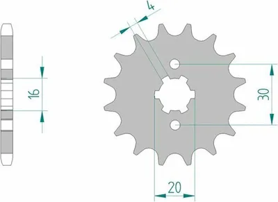 Produktbild von AFAM Stahl Standard Ritzel vorne - 428