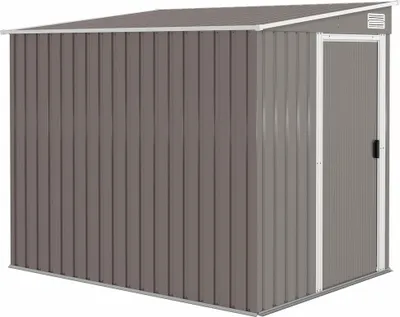 Produktbild von Metall Gerätehaus 2,81m² 154x206,5x181 cm Geräteschuppen mit Pultdach Fundament