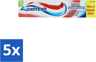 Produktbild von Aquafresh Zahnpasta Dreifachschutz Starke Zähne & Gesundes Zahnfleisch 100 ml - Vorteilspack - 5 Stücke