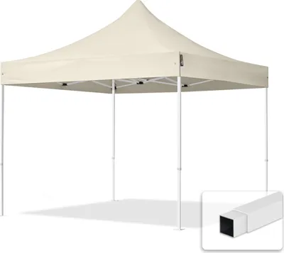 Produktbild von TOOLPORT 3x3m Stahl Faltpavillon, ohne Seitenteile, creme