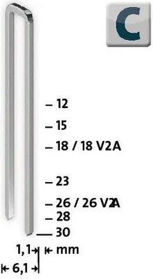 Produktbild von Steinel Schmalrückenklammer Typ 4 Länge 15 x Breite 6 mm verzinkt Novus - 042/0390