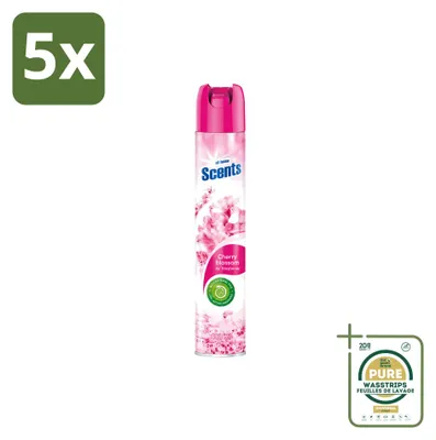 Image de 5 sprays désodorisants "At Home", parfum cerisier, 400 ml, pack économique de 5 pièces