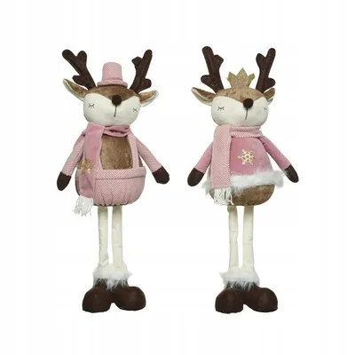 Imagen del producto de Figura navideña de peluche, ciervo, 48 x 14 cm