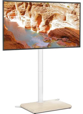 Immagine prodotto di Supporto a pavimento per televisore, regolabile in altezza e inclinabile, compatibile con schermi da 32-65 pollici e standard VESA 400x400 mm