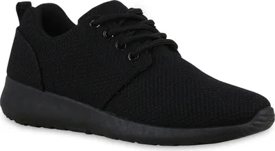 Produktbild von Mytrendshoe Damen Sportschuhe Laufschuhe Runners Sneakers Schuhe 814755, Farbe: Schwarz Schwarz, Größe: 36
