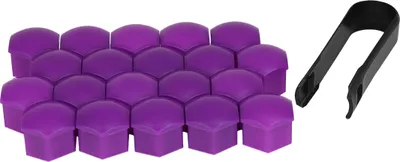 Produktbild von 20Stk. 17mm Universal Radschraubenkappen Radschrauben Radmuttern Kappen Plastik Abdeckkappe für Auto Lila