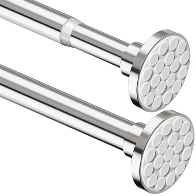 Image de Elzusha - Barre de rideau télescopique extensible - Sans perçage - 85-220 cm - Argent