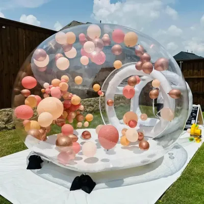 Image de Tente gonflable - Tente transparente - Tente de jardin - Tente de plage - Diamètre : 2,5 mètres