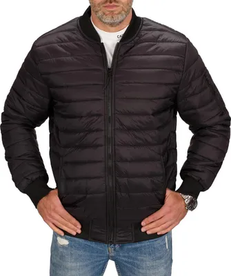 Produktbild von Herren Sportjacke Übergangsjacke Sweatjacke Steppjacke Jacke Bomberjacke Schwarz L