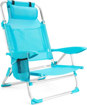 Produktbild von Outtec Campingstuhl, Angelstuhl, Gartenstuhl, Strandstuhl, faltbar, leicht, 120 kg Tragkraft, Aluminium, 900D Polyester mit PVC-Beschichtung, 2,7 kg, Packmaß: 74x11,5x58 cm (HxLxB), rutschfeste Füße, 4-fach neigungsverstellbar