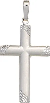 Produktbild von Anhänger Kreuz Kreuzchen 925 Silber teilmatt glänzend Silberanhänger Uni