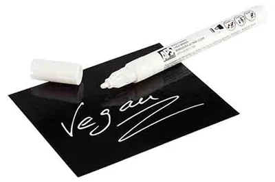 Immagine prodotto di Set di 2 pennarelli a gesso APS, bianchi, altezza: 10 mm, lunghezza: 130 mm