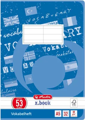 Produktbild von Herlitz Vokabelheft A5 32 BI Lin 53Mix