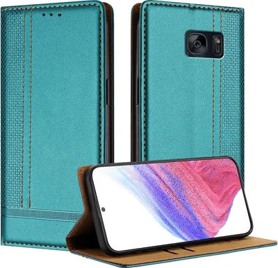 Produktbild von Handyhülle für Samsung Galaxy S7 Leder Flip Klappbare Schutzhülle mit Standfunktion Grün