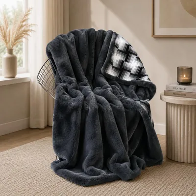 Produktbild von Felldecke Star Home Wohndecke Amala anthrazit Webpelz Fell 130x170