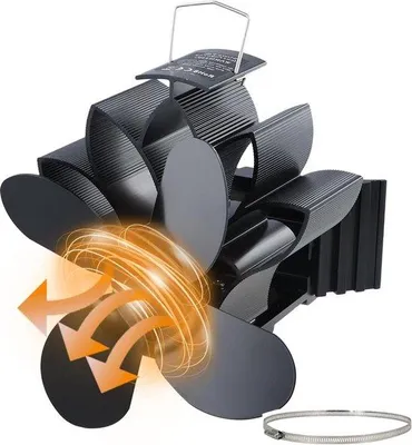 Image de Ventilateur à ailettes 4 pales silencieux - Accessoires pour poêle à bois
