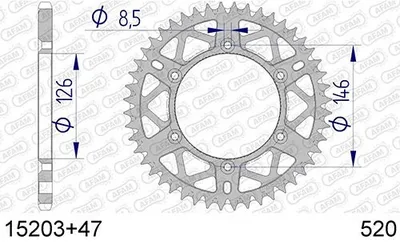 Produktbild von AFAM Kettenrad 15203+47 Hinten für SUZUKI MOTORCYCLES RM-Z Aluminium