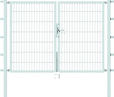 Produktbild von Alberts Doppeltor Flexo mit Zubehör, zum Einbetonieren, feuerverzinkt, Breite 200 cm, Höhe 140 cm