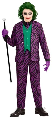 Productafbeelding van Halloween kostuum "Boze Clown" voor jongens | Jas, vest, broek en das. Maat: 140