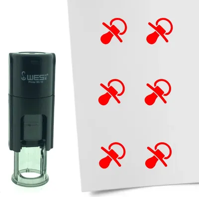 Obrázok produktu pre Cumlík CombiCraft Stamp 10 mm okrúhly - červený atrament
