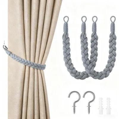Produktbild von 60cm Handgewebte Vorhangsbänder mit Haken