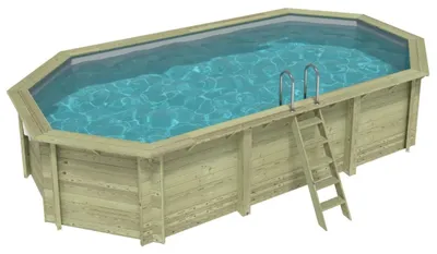 Immagine prodotto di Piscina in legno NEMO 7.3 x 3.97 - H.1.45 m, grigio, con supporti da cementare