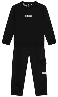 Produktbild von adidas Unisex Baby Essentials Linear Logo Jogger Track Suit, black/white, 12-18