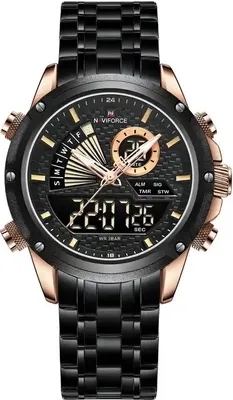 Produktbild von NAVIFORCE RI-29608 Uhr - Elegante Herrenuhr Schwarz/Gold KP29608