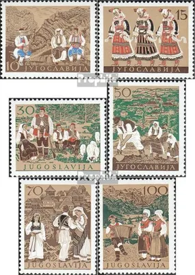 Produktbild von Briefmarken Jugoslawien 1957 Mi 827-832 (kompl.Ausg.) postfrisch Volkstrachten