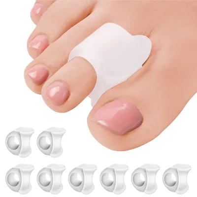 Image de Séparateurs d'orteils en silicone, 8 pièces, taille S, pour les hallux valgus et les orteils en marteau