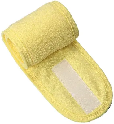 Produktbild von Jumadas Frottee-Haarband – Gelb – 2er-Set – verstellbar – für Make-up und Spa