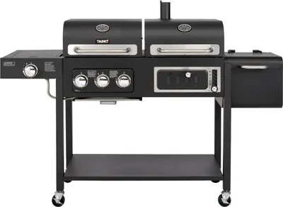 Produktbild von TAINO Hero Duo Gasgrill Holzkohlegrill Smoker Grillwagen BBQ Grill schwarz
