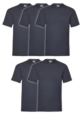 Produktbild von 5er Pack Fruit of the Loom Valueweight T-Shirt + GRATIS MyShirt Stoffbeutel Farbe: deep navy Größe: S