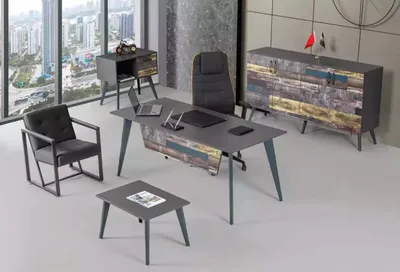 Produktbild von Arbeitszimmer Set Komplette Büromöbel Schreibtisch Büroschrank Luxus