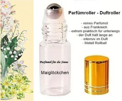Produktbild von GKA Parfüm Duftroller Parfümroller Maiglöckchen Roll-On für unterwegs Parfümöl aus Frankreich sehr intensiv