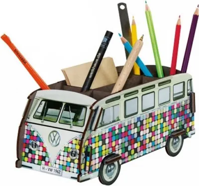 Produktbild von Stiftebox VW Bulli - 10cmx24cmx9cm - Pixelmuster - Aufbewahrung