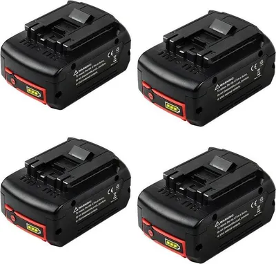 Obrázek produktu pro Baterie, kapacita 6000 mAh, kompatibilní s elektrickým nářadím, 4 kusy, 18V