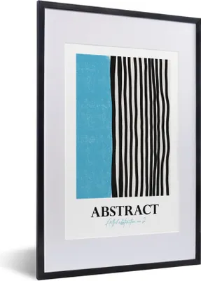 Produktbild von MuchoWow® Gerahmtes Poster Design - Blau - Schwarz - Weiß 40x60 cm - Poster mit Schwarzem Bilderrahmen Wandposter Rahmen Foto Bilder - Poster in Rahmen