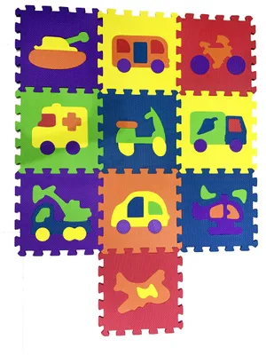 Productafbeelding van COSING Puzzelmat van schuim - Vervoermiddelen, 10 stuks