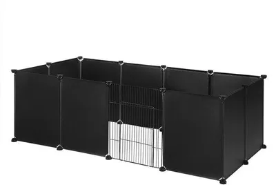 Immagine prodotto di Cuccia con porticina - Giocattoli per cani, gatti e conigli - Cuccia per gatti - Plastica e metallo - 142x72x46 cm - Nero