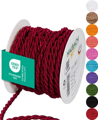 Productafbeelding van Satinkoordel 6 mm x 10 m in weinrood
