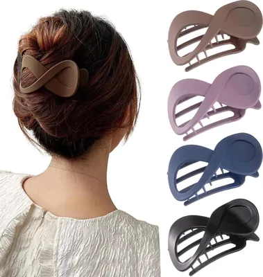 Produktbild von 4er Set Damen Vintage Haarspangen Schwarz Groß - Retro Haarklammer Accessoire