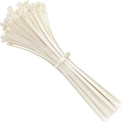 Produktbild von Kabelbinder Wiederverschließbar, 350mm x 7,6mm weiß Nylon, Hochleistungs 350 mm Wiederverwendbare Binders, Wiederlösbare Kabelbinder, 100 Stück