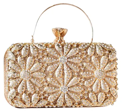 Productafbeelding van CORIOS Strass Bloem Clutch, dames, diamanten avondtas, glitter, kristal, handtas
